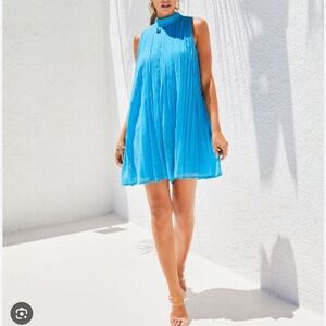 Vici Dolls Somerset Pleated Sleeveless Romper - Blue